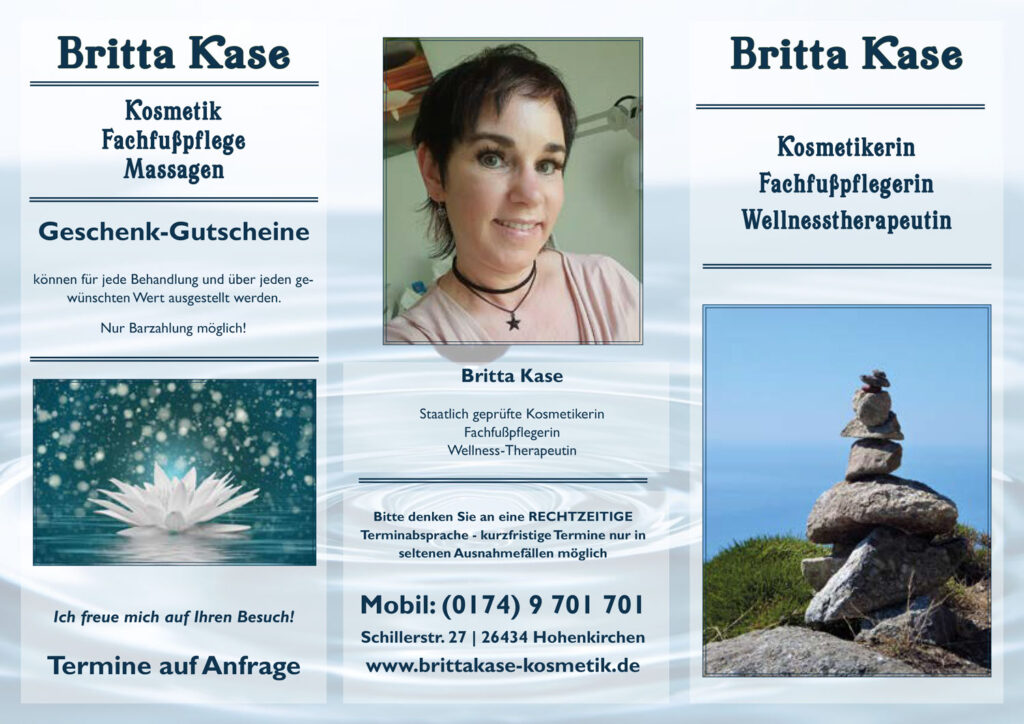 Flyer Britta Kase Kosmetik 2023